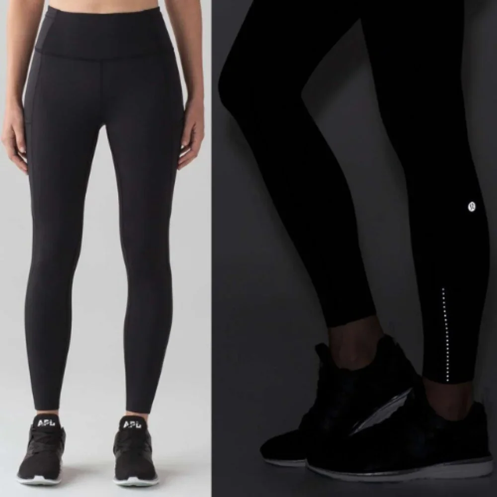 Lululemon Fast & Free 7/8 Tight II *Nulux 25" Size 6 Black 26381